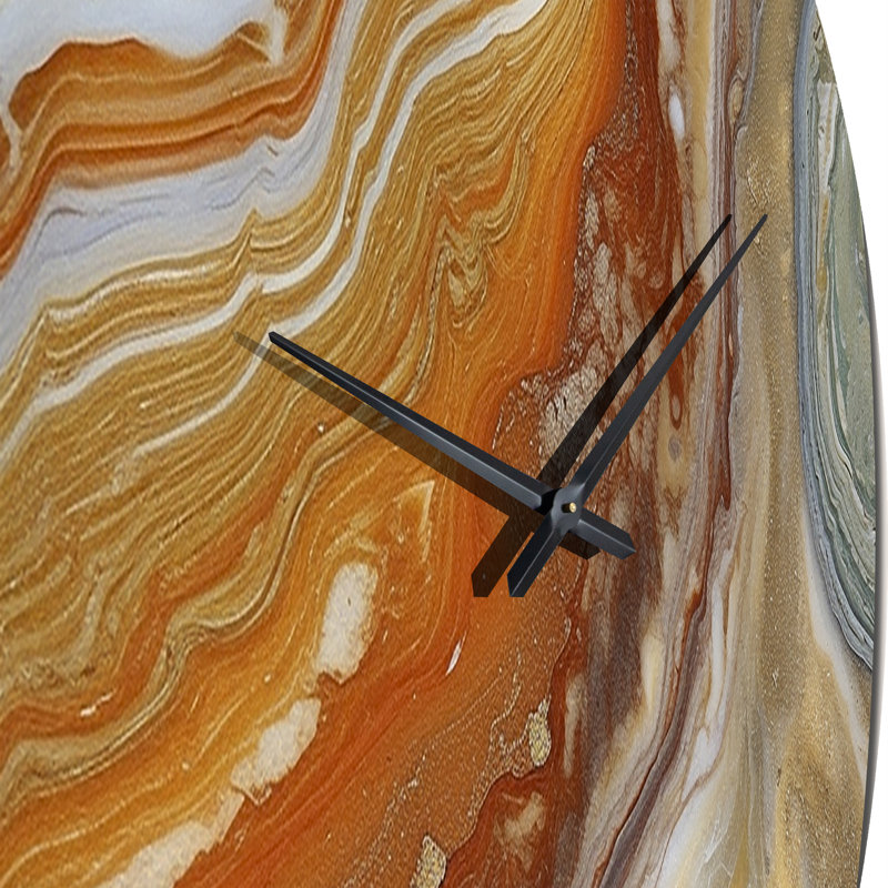 Orange Beige Aqua Symphony Metal Wall Clock, Extra Large