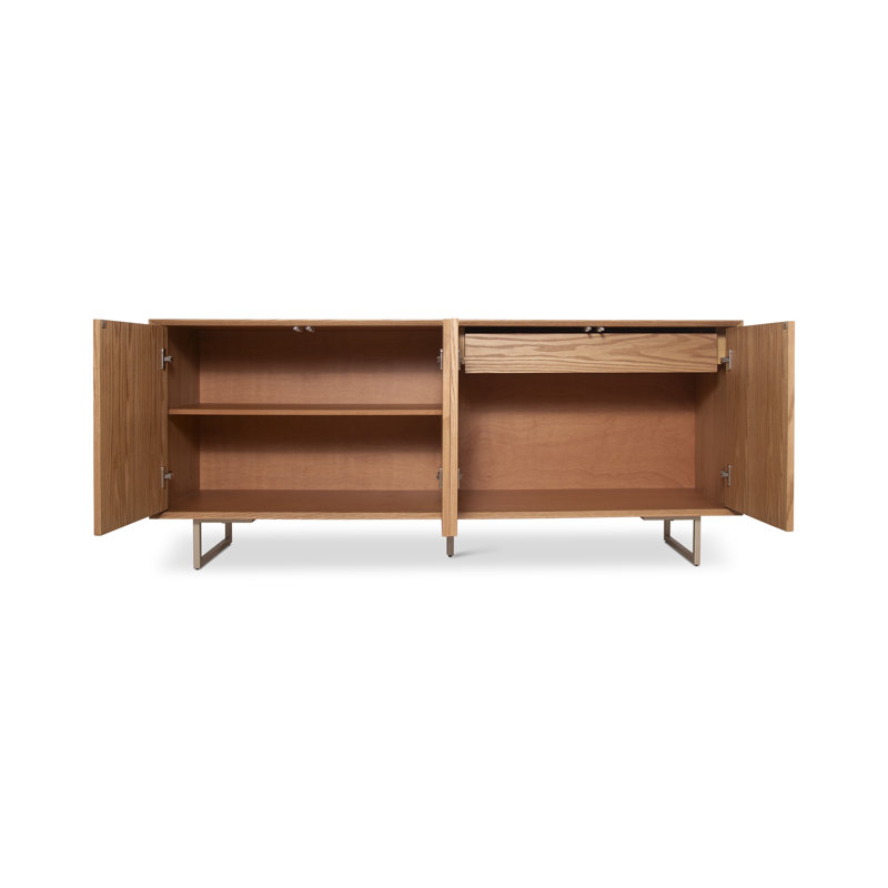 Bianca Beige Wood Buffet with Metal Base
