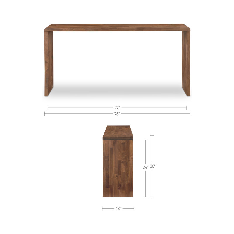 Carrie Counter Table Walnut, Dark Brown