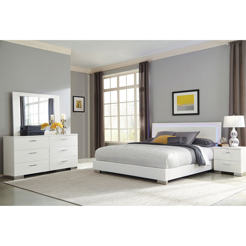 Ensemble de chambre double 4 pièces Dulcey, Très grand lit