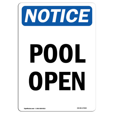 Enseigne de piscine ouverte