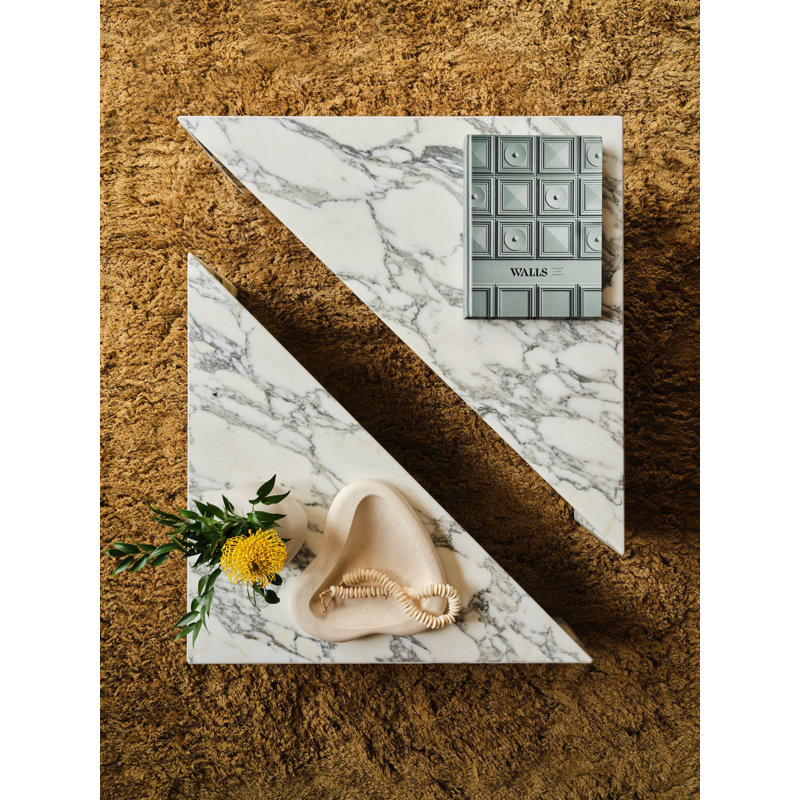 Handloom Cashmere Blend High Pile Area Rug in Gold, Rectangle 9' x 12'