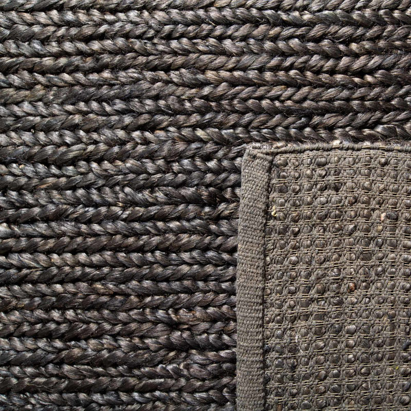 Ralph Lauren Ponderosa Jute, Cotton Solid Color Rug, Rectangle 8' x 10', Flint