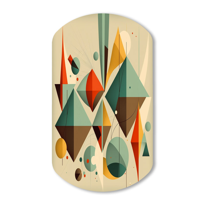 Art mural en métal asymétrique Aula - Modern Midcentury Shape, H 43 po x l 23 po