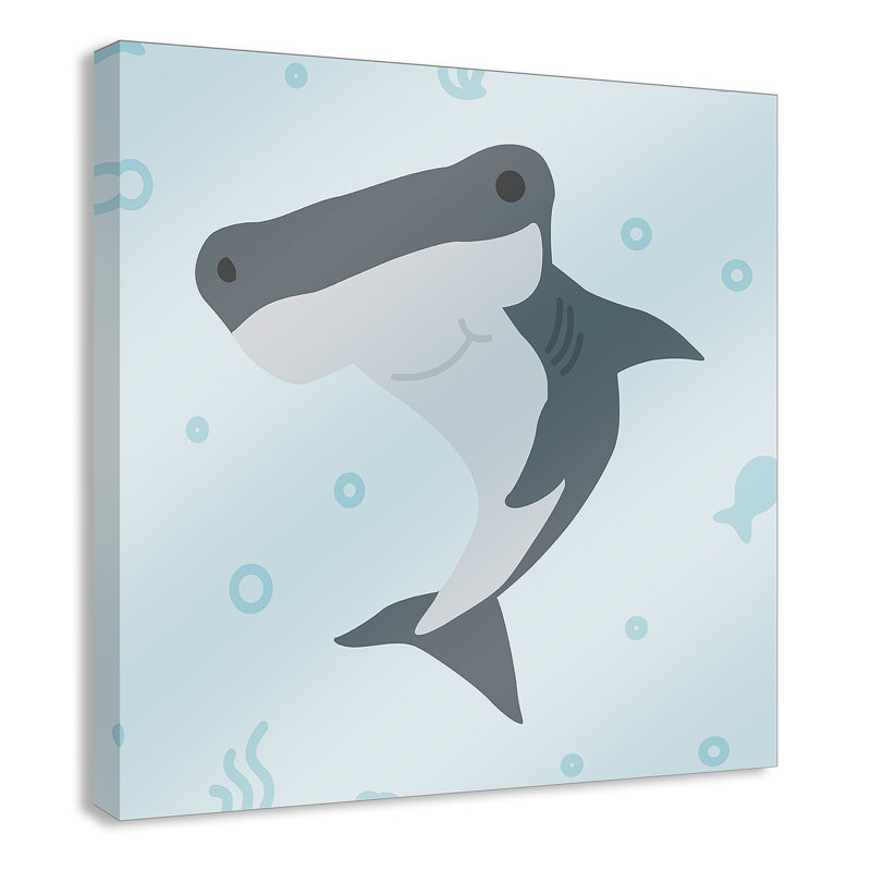 Impression sur papier Happy Hammerhead, H 16 po x l 16 po x P 1,5 po, Canevas