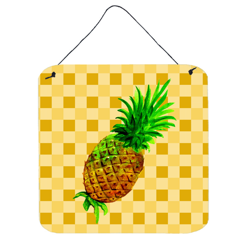 Décoration murale en métal ananas complet on basketweave Richland