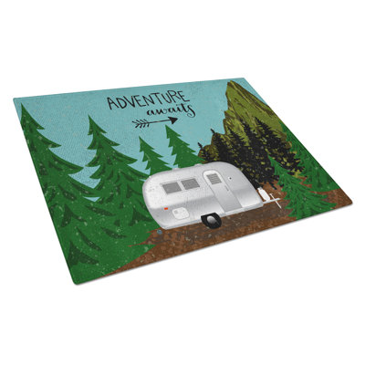 Caroline's Treasures Greatest Adventure Glass Airstream Camper Cutting Board