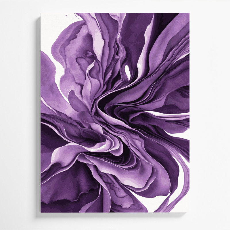 "Watercolor Abstract 44", art mural sur toile mauve, H 16 po x l 20 po