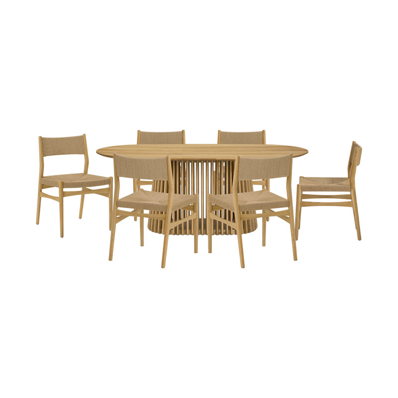 Ensemble de salle à manger ovale L 79 po x l 43 po Brysa, Naturel, Naturel, Naturel
