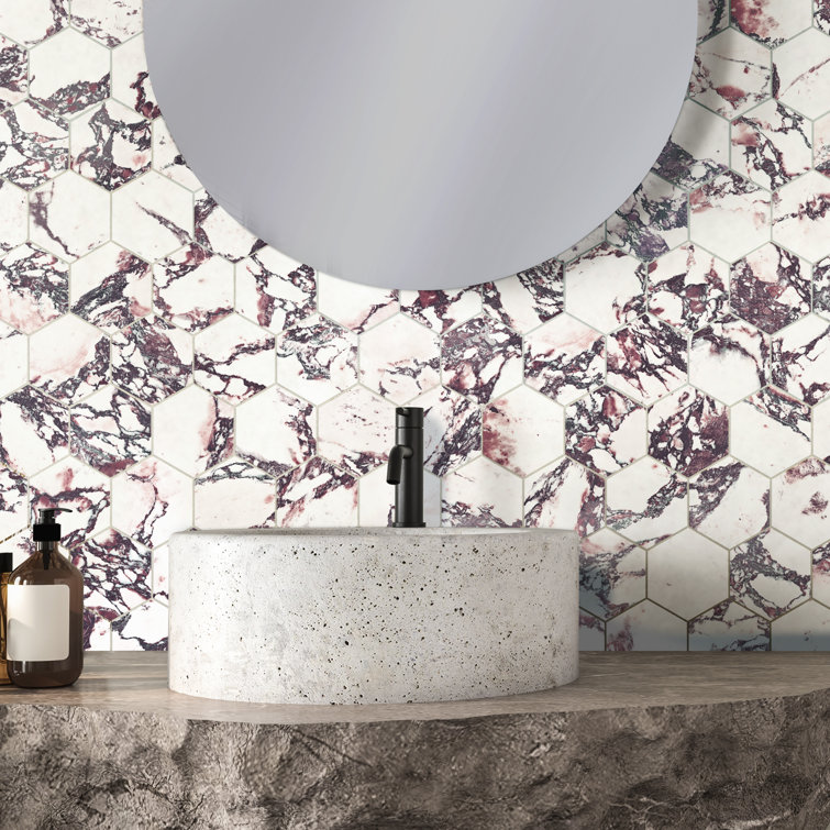 Touche 4" Hex 11-3/4 In. X 13-5/8 In. Porcelain Mosaic Tile