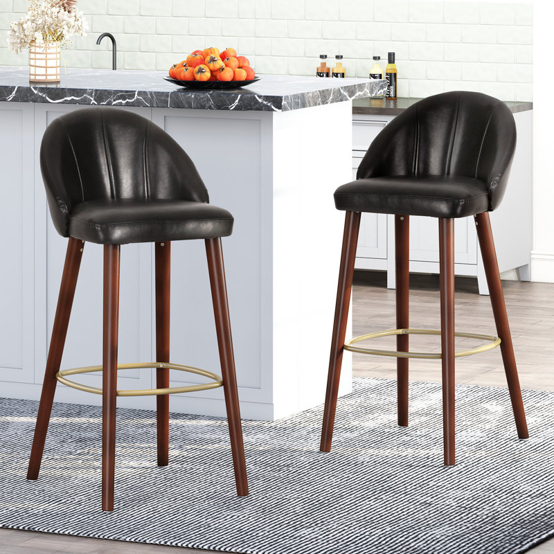 Collinston Upholstered Counter Stool, Black