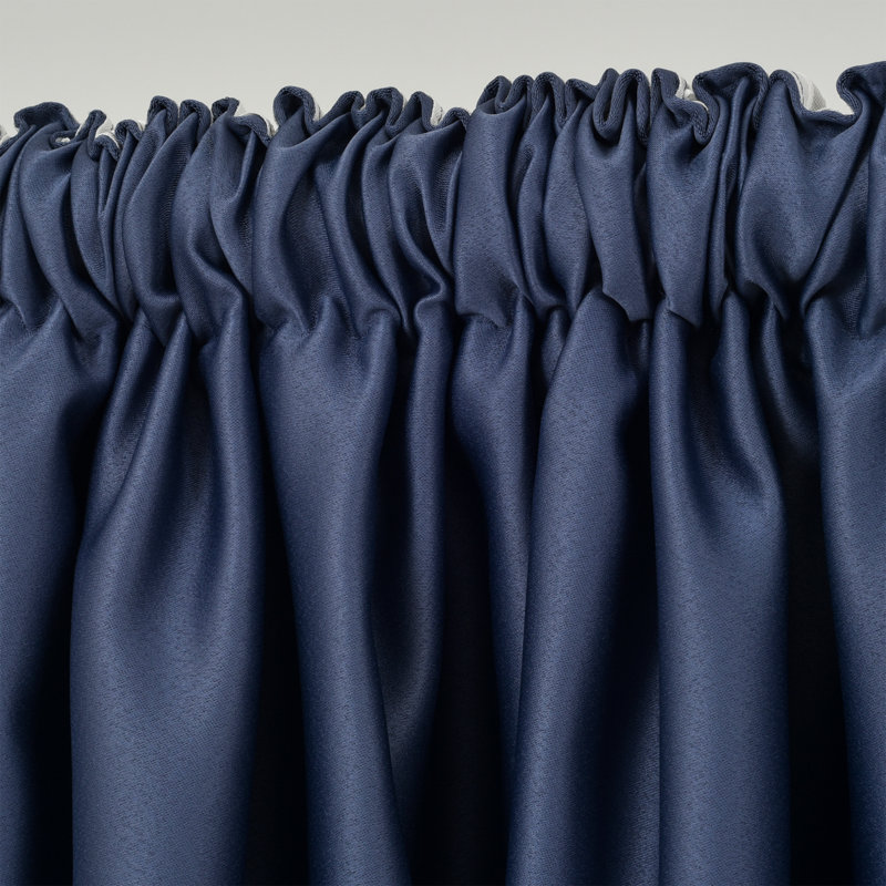 Panneaux de rideaux obscurcissants en satin de couleur unie, L 52 po x L 108 po, Bleu marine
