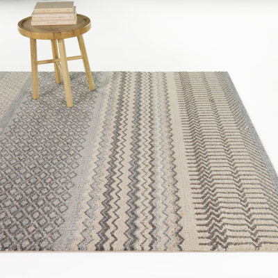 Tapis bohème à chevrons bleu Barreau