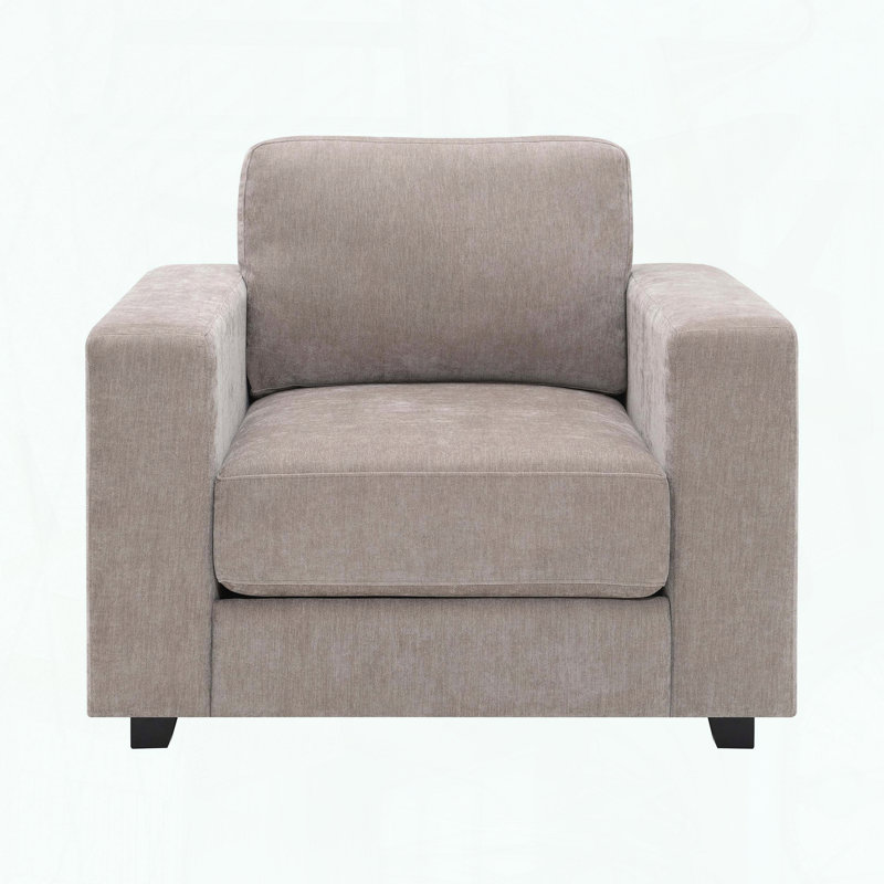 Fauteuil d'appoint surdimensionné en chenille - Widen Arms - brun clair, Marron clair