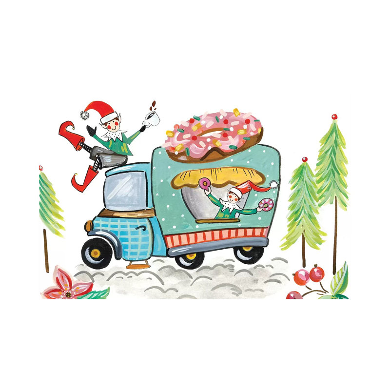 Donut Elves by Ani Del Sol - Wrapped Canvas Gallery-Wrapped Canvas Giclée, 20.32 cm H x 30.48 cm W x 1.91 cm D