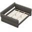 Très grand lit plateforme tapissier en laine d'agneau avec ports USB - Structure en bois robuste, sans sommier tapissier, gris-1110017966
