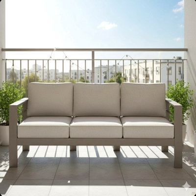 Canapé de patio 75 po 3 places toutes saisons en métal