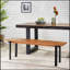 Banc MODERNE INDUSTRIEL MODERNE À LA MAIN Le bois de manguier présente de magnifiques bruns dorés l 53,25 po x P 13,75 po x H 17,75 po