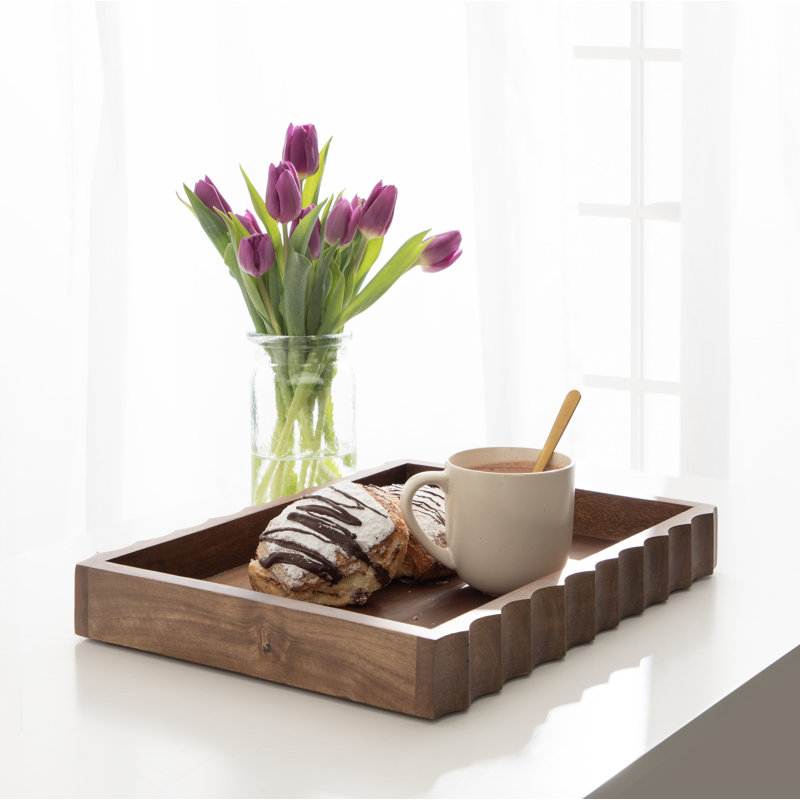 Plateau de service rectangulaire Cardella, Noyer