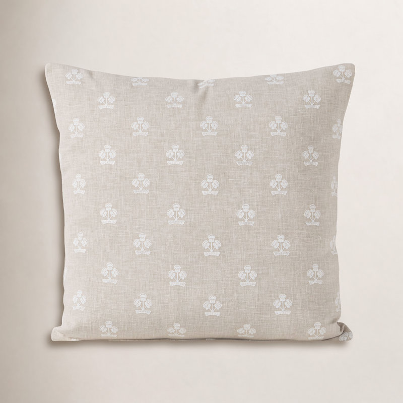 Housse et insert de coussin Hamachi, Carré 16 po, Polyester, Linen Beige Floral