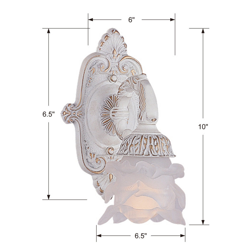 Applique murale à bras 1 lumière Daphna, Blanc antique