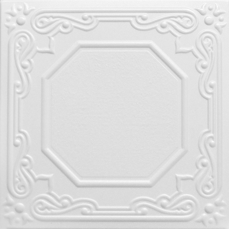 Tuile de plafond en polystyrène collé 1,6 pi x 1,6 pi Topkapi Palace, Gris mousse