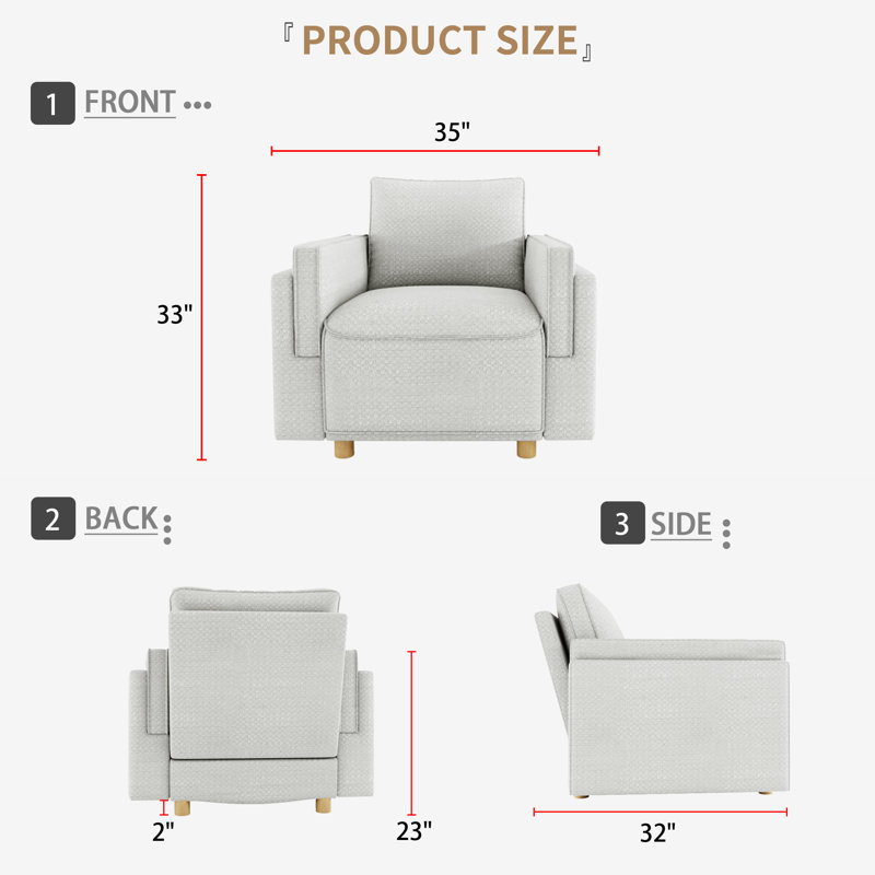 Fauteuil Joelie, Mélange de lin gris clair