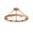 Abigail Wagon Wheel 6-Light Metal Round Rustic Semi-Flush Mount