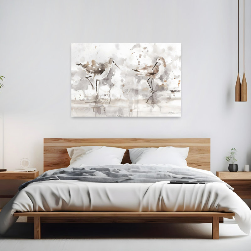 «Two Sandpipers», reproduction d'art mural abstrait contemporain, H 40 po x l 60 po