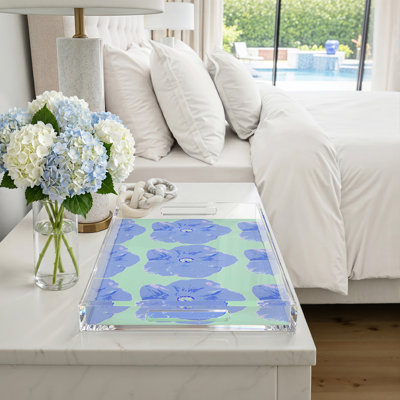 Hibiscus Acrylic Rectangle Decorative Tray