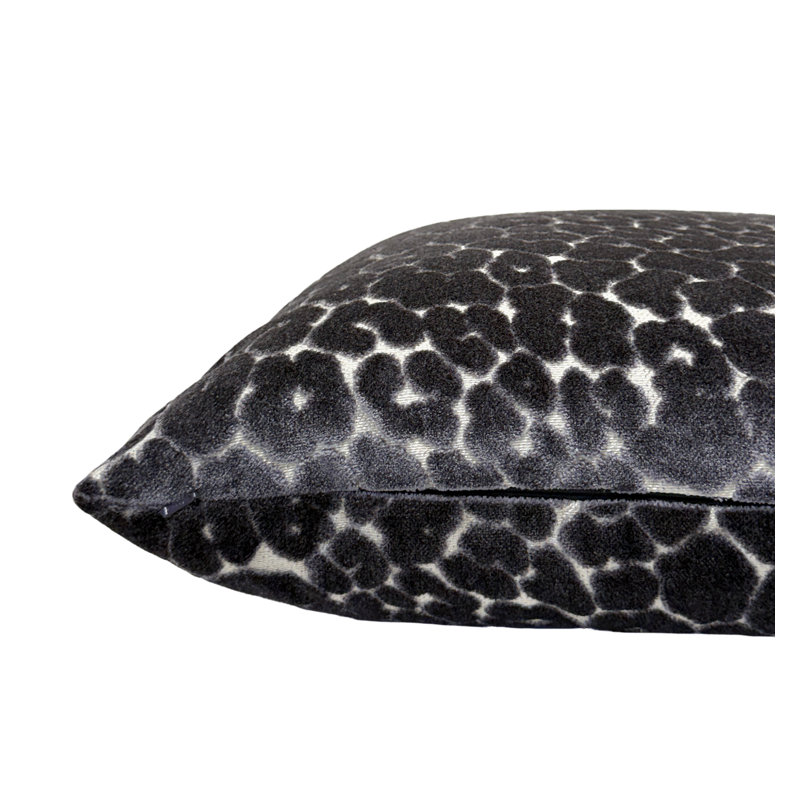 Animal Print Velvet Throw Pillow Cover, 20"H x 20"W, Gray
