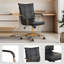 Chaise de travail en cuir Dareece avec accoudoirs rembourrés-72061607