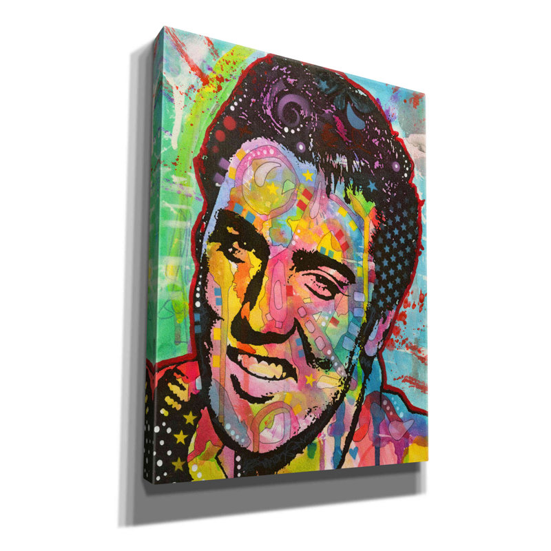 «Elvis» par Dean Russo, estampe numérique sur toile, H 16 po x l 12 po x P 0,75 po