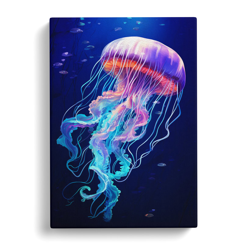 JellyFish Orphism Art - Wrapped Canvas, 60cm H x 40cm W x 3cm D
