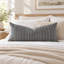 Housse de coussin lombaire en coton tissé à la main gris thaï, accessoire décoratif-121002541-121002544