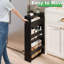 4-Tier Slim Rolling Storage Cart With Handle Mobile Utility Organizer For Kitchen & Bathroom