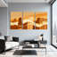 «Nautical & Beach Wooden Waves Sunset», ensemble de 3 impressions sur toile