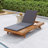 (Set Of 1 Chaise)   Lounge Chaise With Headrest, Acacia Wood-1180386834