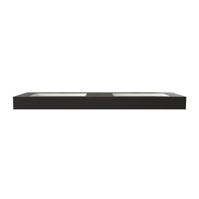 Vasque en résine de pierre à surface solide pour salle de bain - Noir mat, profondeur 118 cm, largeur 47 cm, hauteur 10,7 cm, poids 25,3 kg. Optimisation de l'espace, résistance aux taches, installation flexible, esthétique harmonieuse.
