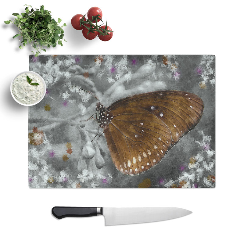 Butterfly Vol.5 Painting Chopping Board, 0.4cm H x 28.5cm W x 39cm L