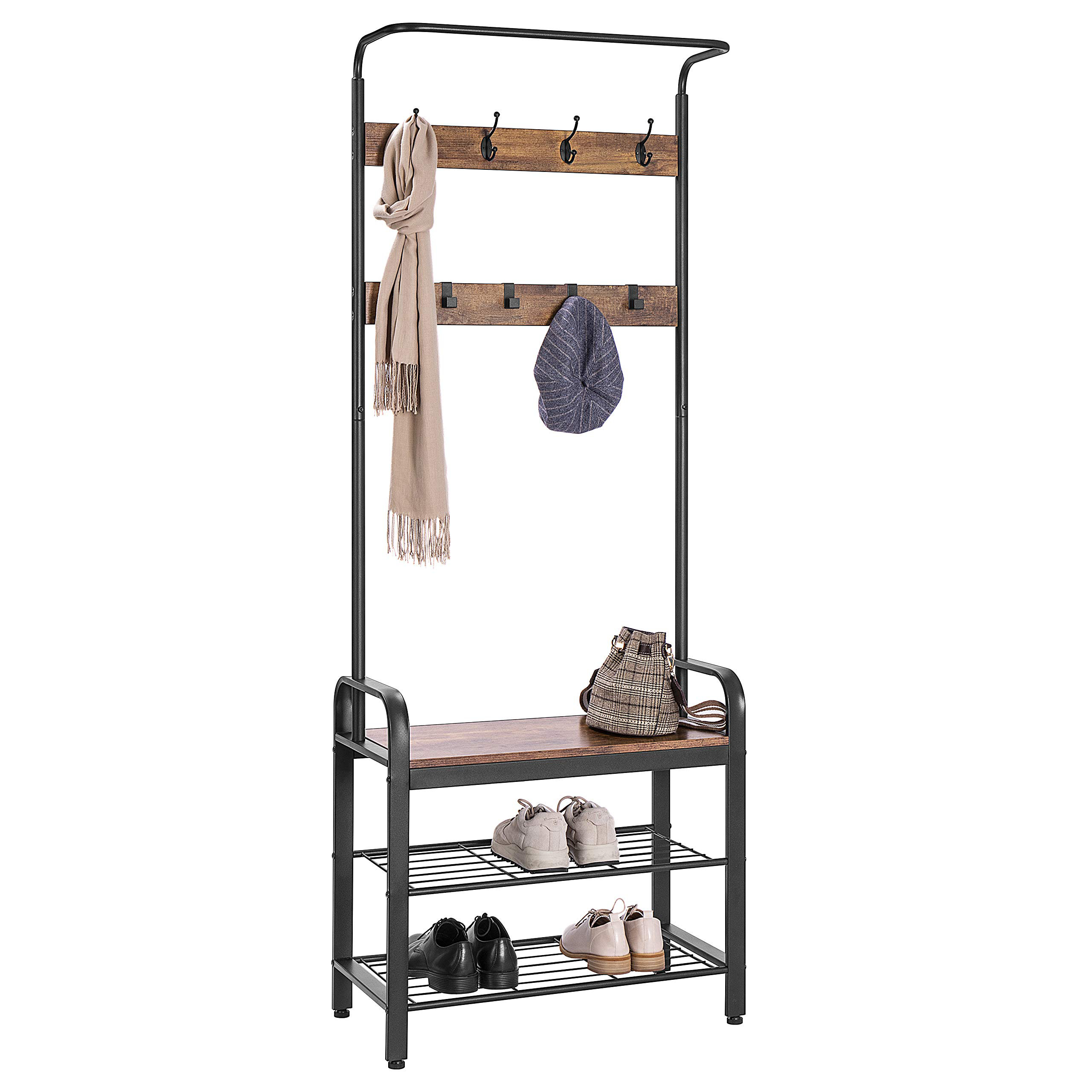 17 Stories Luparia Hall Tree 28'' Wide with Shoe Storage | Wayfair