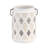 Decorative Ceramic and Stoneware Lantern with Cut-Out Diamond Design - Sleek Modern Hurricane Accent Crafted from Durable Materials for Stylish Ambient Display in Any Setting-86755603-86755606