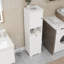 Armoire de trieur de linge inclinable à un compartiment et une porte - Blanc