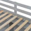 Lit superposé simple au dessus d'un lit double avec escalier de rangement, garde-robe, port USB et lumière-2136724542