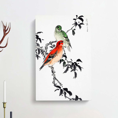 Crossbill Birds by Numata Kashu - Wrapped Canvas