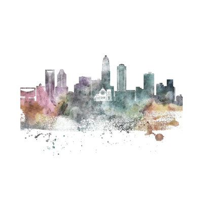 " Charlotte Pastel Skyline " by WallDecorAddict