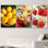 Mangue, fruit du dragon et fraise, nourriture, photographie, fruits, réalisme, chic, gros plan, ultra