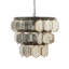 Luminaire suspendu cylindrique noir, or et argent 17 po Sabrina Glam