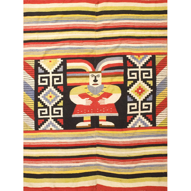 Antique Zapotec Mexico Knotted Rug