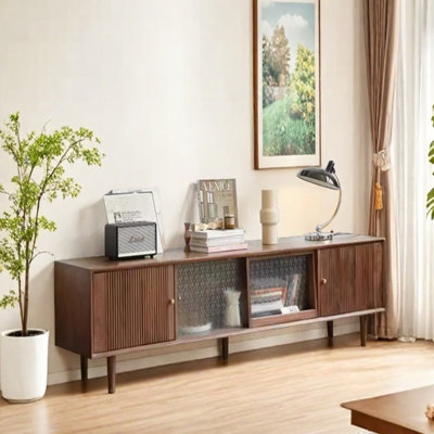 Meuble télé en bois massif de style rétro